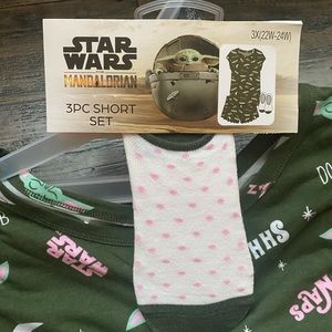 Brand New Star Wars Mandalorian 3 pc Shorts Set